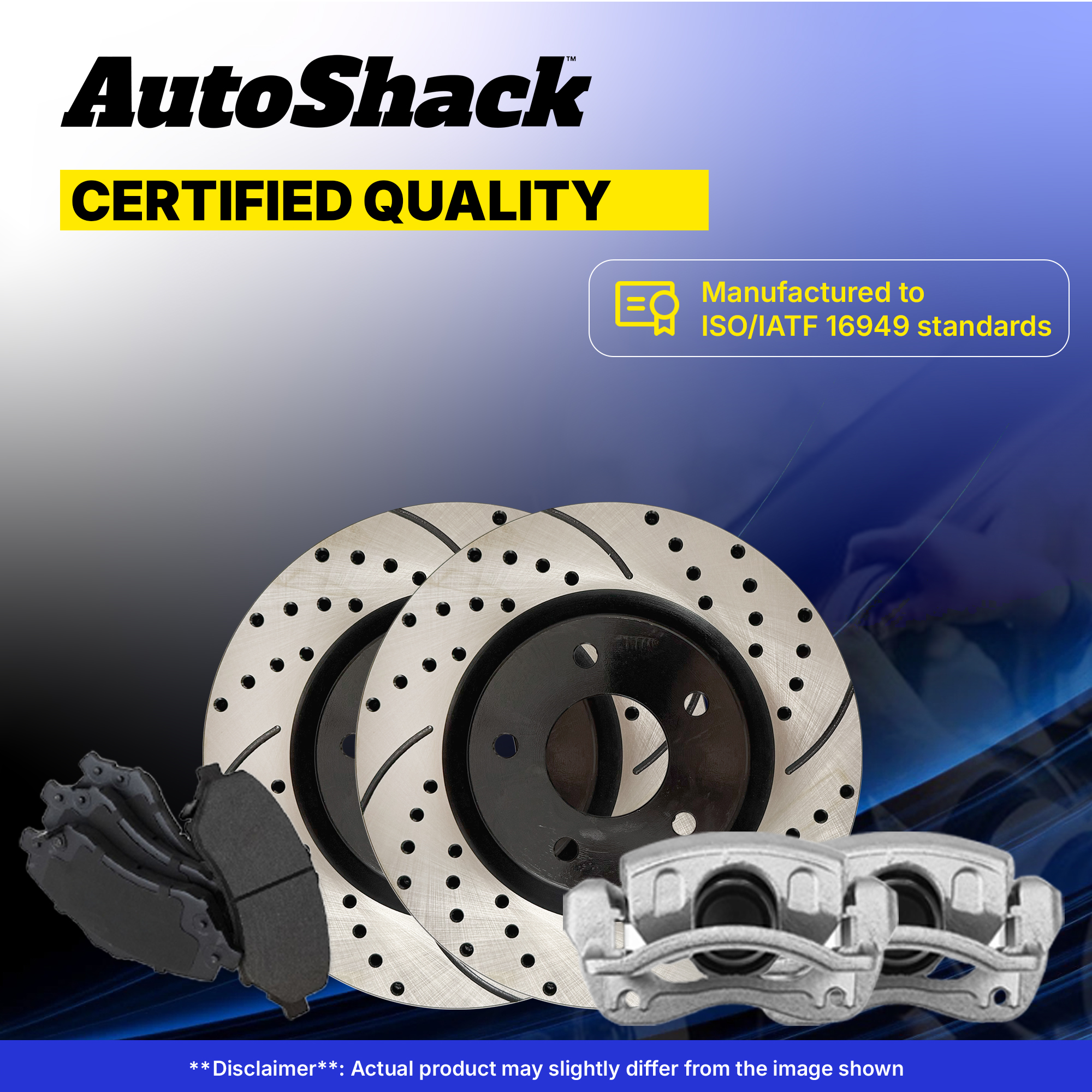 Front Rear Drilled Slotted Brake Rotors Pads Calipers for Honda Accord V6 - Picture 7 of 7