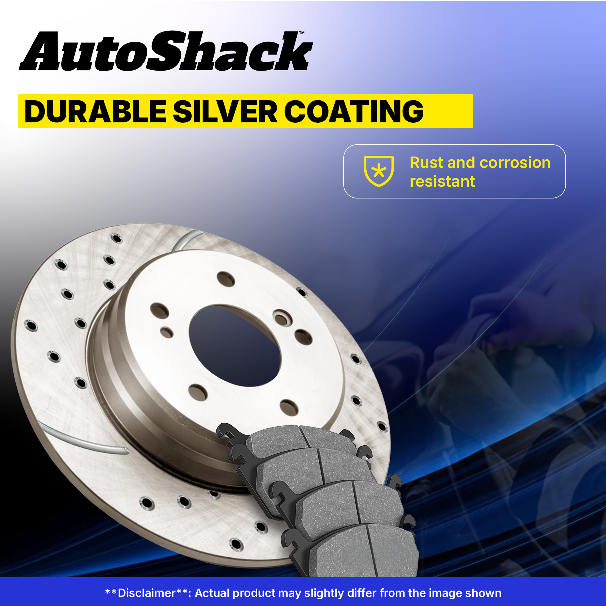 Front Drilled Disc Rotors Ceramic Brake Pads for Chevy Silverado 1500 5.3L - Picture 4 of 7