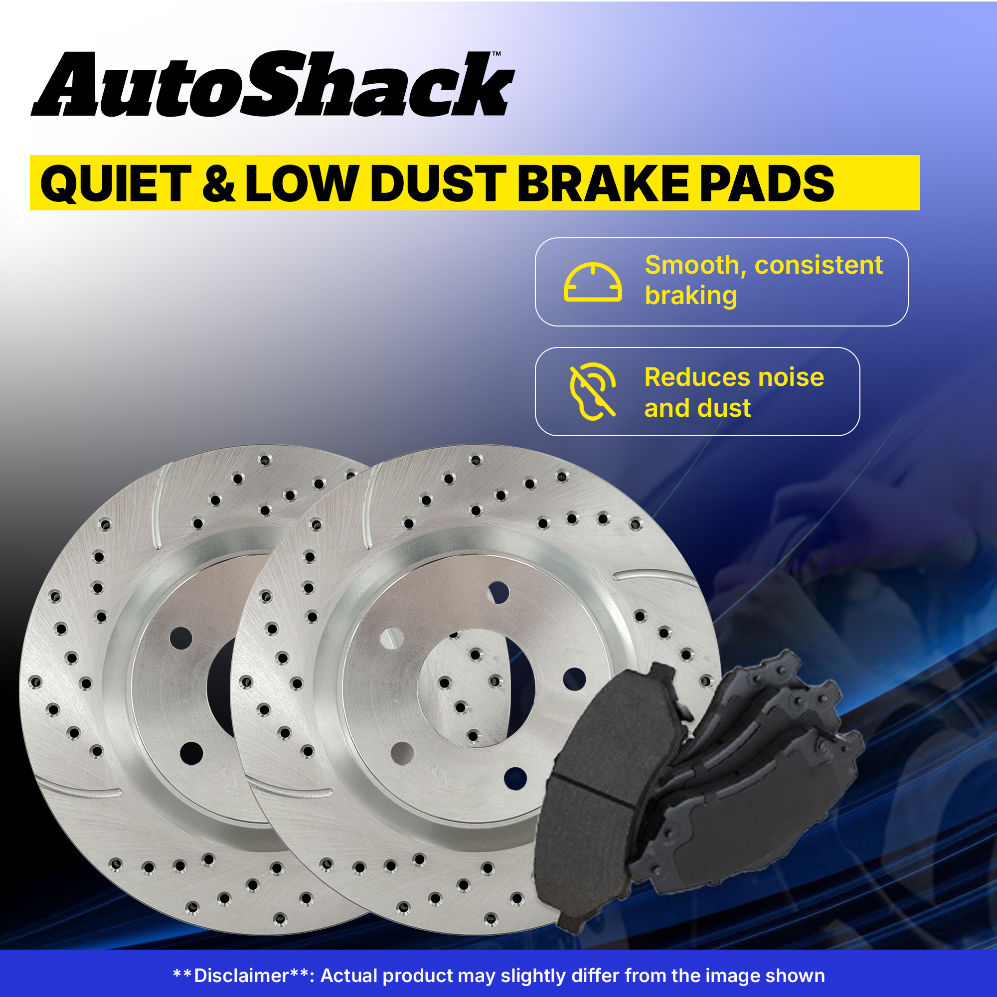 Front Drilled Disc Rotors Ceramic Brake Pads for Chevy Silverado 1500 5.3L - Picture 6 of 7