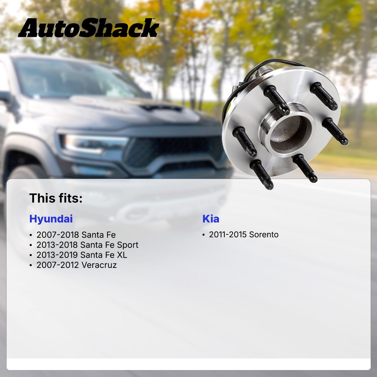 Front or Rear Wheel Hub Bearing Assemblies for 2007-2018 Hyundai Santa Fe - Picture 2 of 7