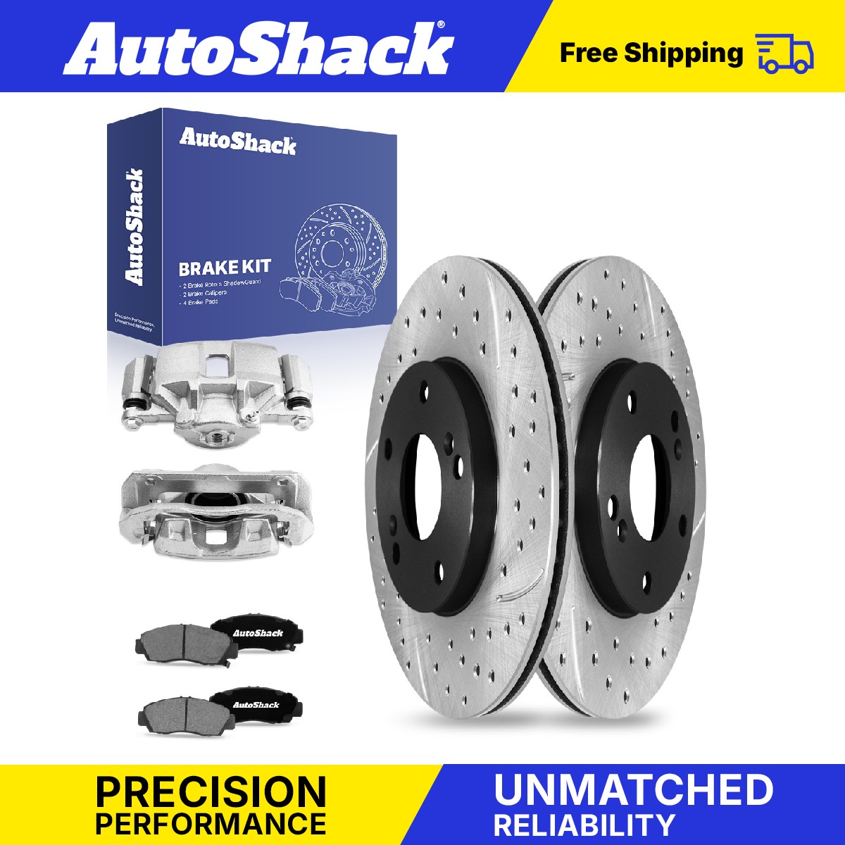 Front Drilled Slotted Brake Rotors Ceramic Pads Calipers for Honda Accord - Picture 1 of 7