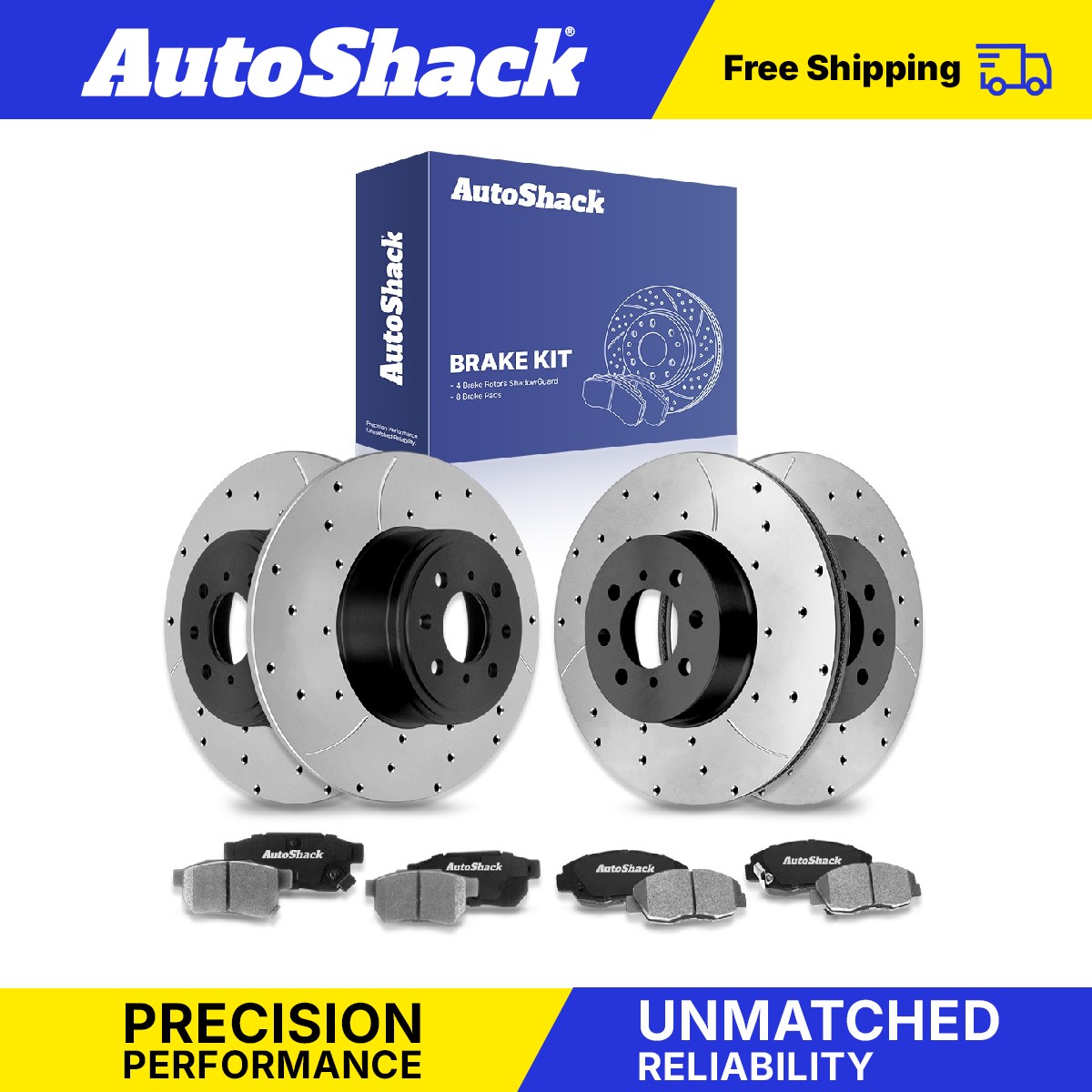 Front Rear Drilled Slotted Brake Rotors Ceramic Pads for Honda Civic 1.6L - Picture 1 of 7