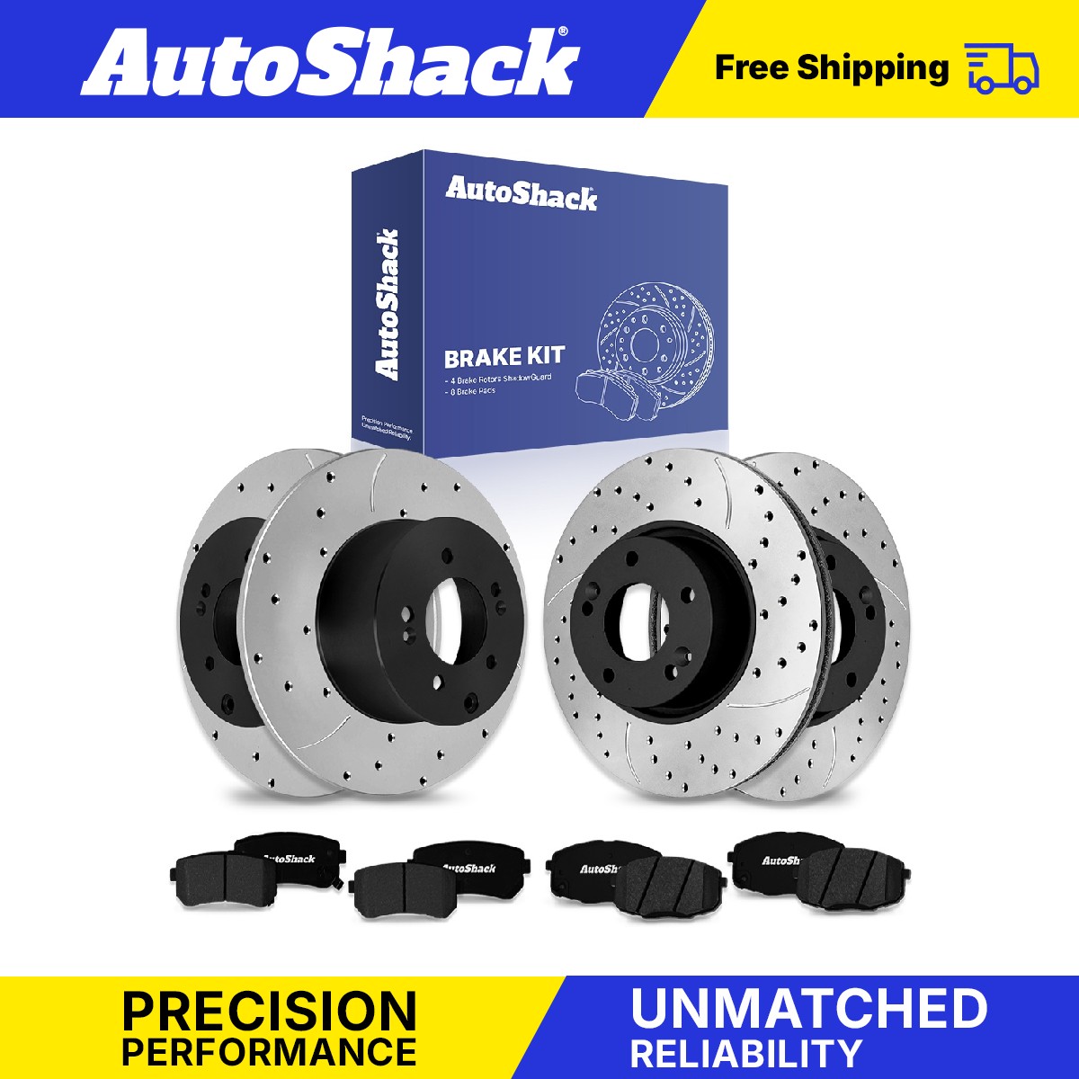 Front Rear Drilled Slotted Brake Rotors Ceramic Pads for Kia, Forte 2010-2013