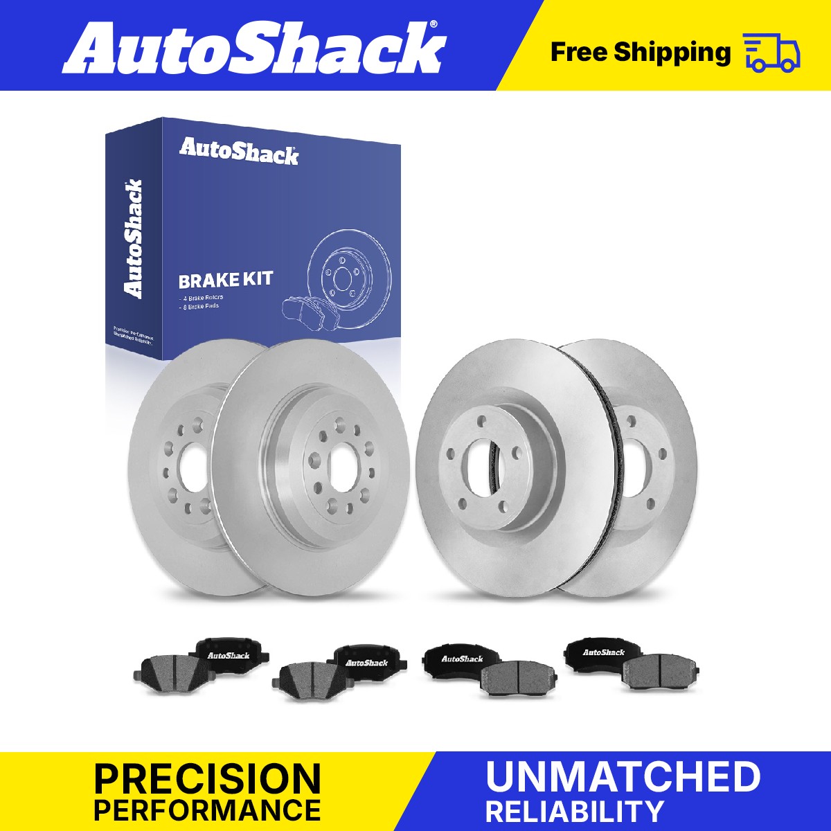 Front Rear Brake Rotors Ceramic Pads for Ford, Edge 2011-2014