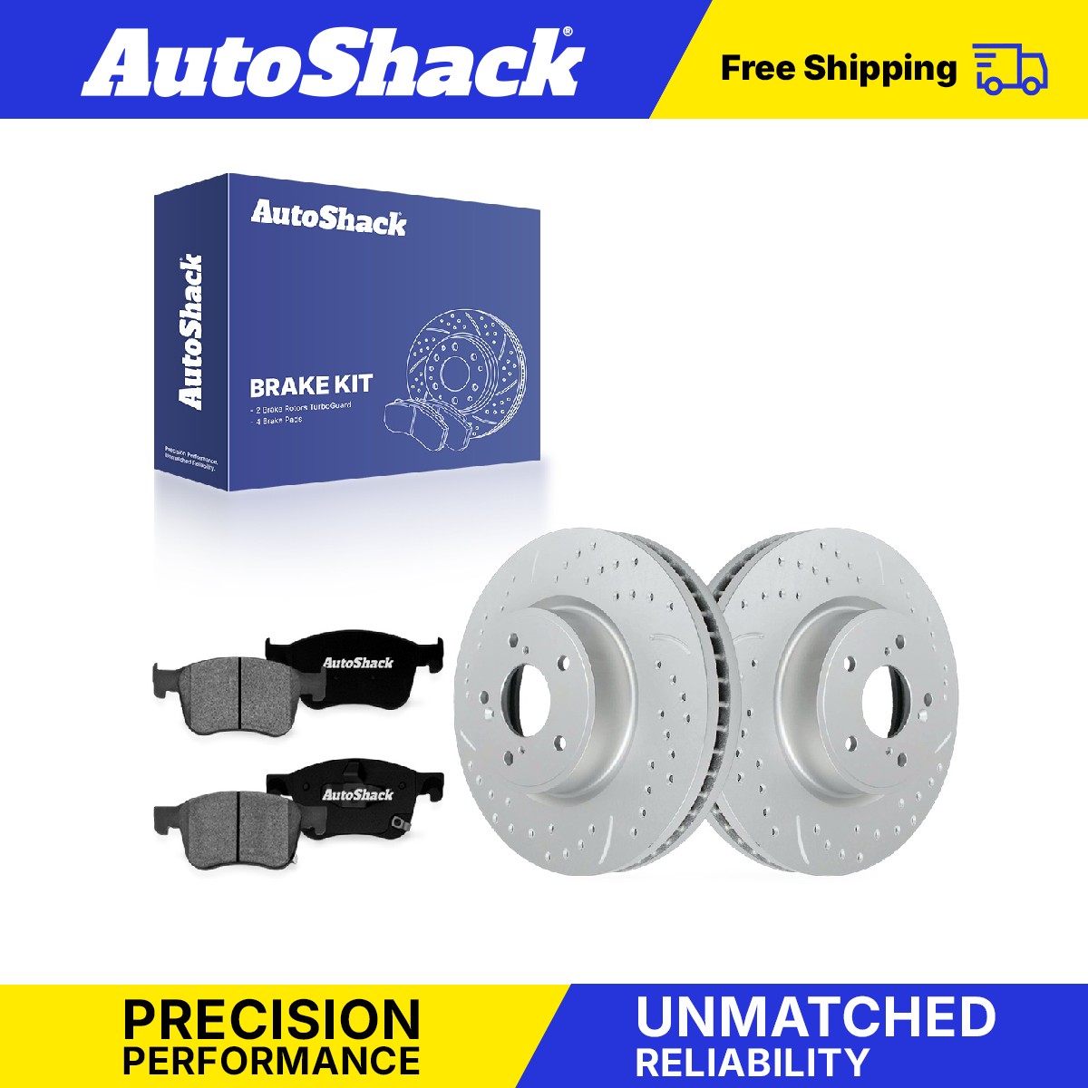 Front Drilled Slotted Brake Rotors Premium Ceramic Pads for Honda, Civic 22-24