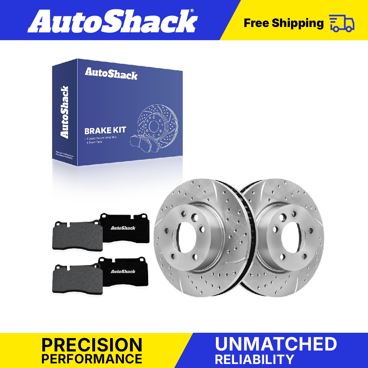 Front Drilled Slotted Brake Rotors Premium Pads for VW, Touareg 2012-2017