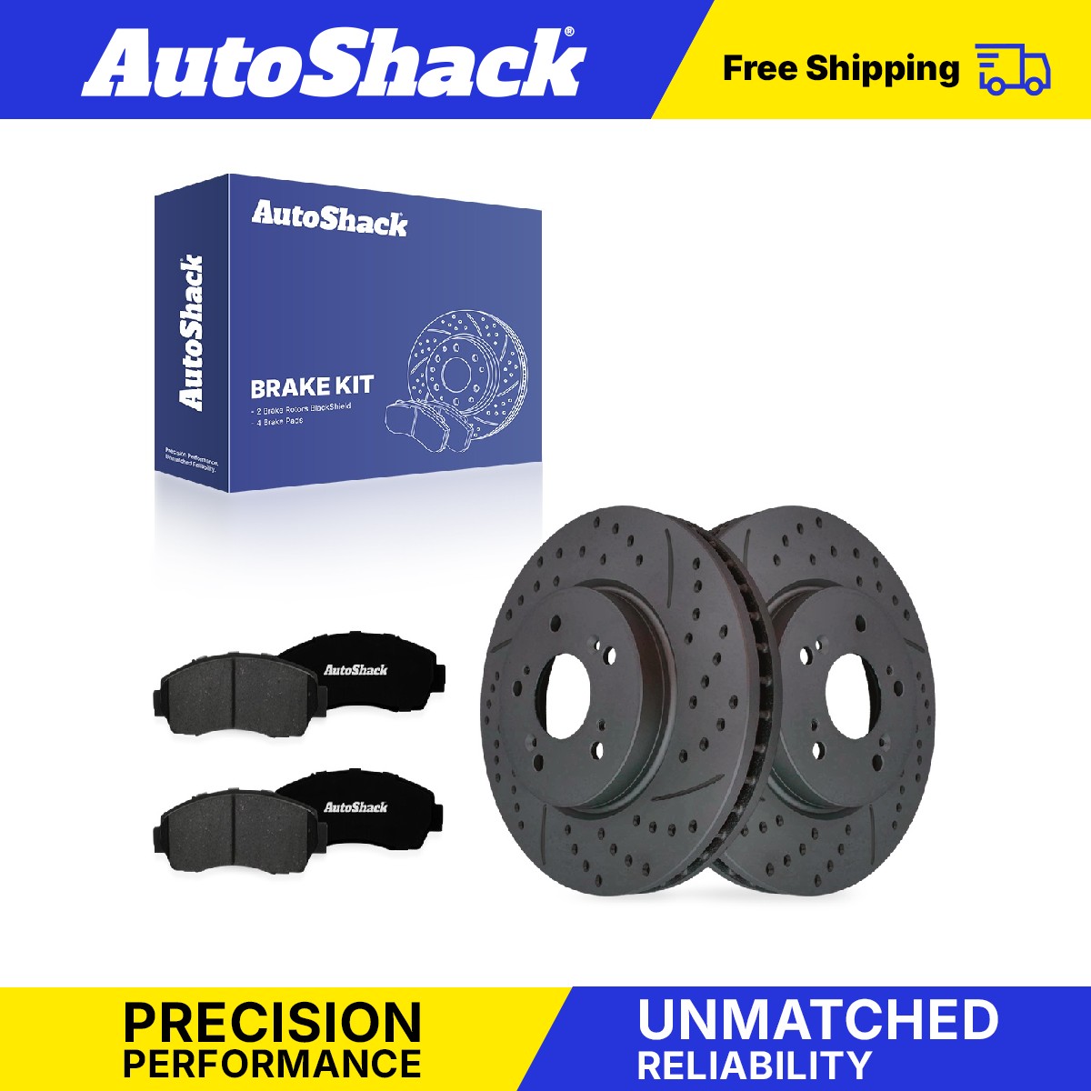Front Drilled Slotted Brake Rotors Premium Pads for Honda, CR-V 2007-2011