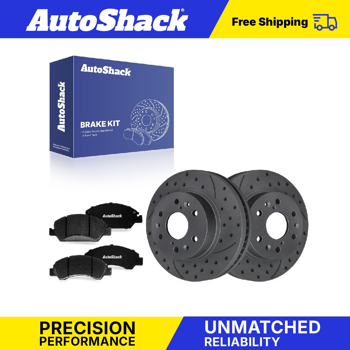 Front Drilled Slotted Brake Rotors Premium Pads for Chevy, Silverado 1500 05-18