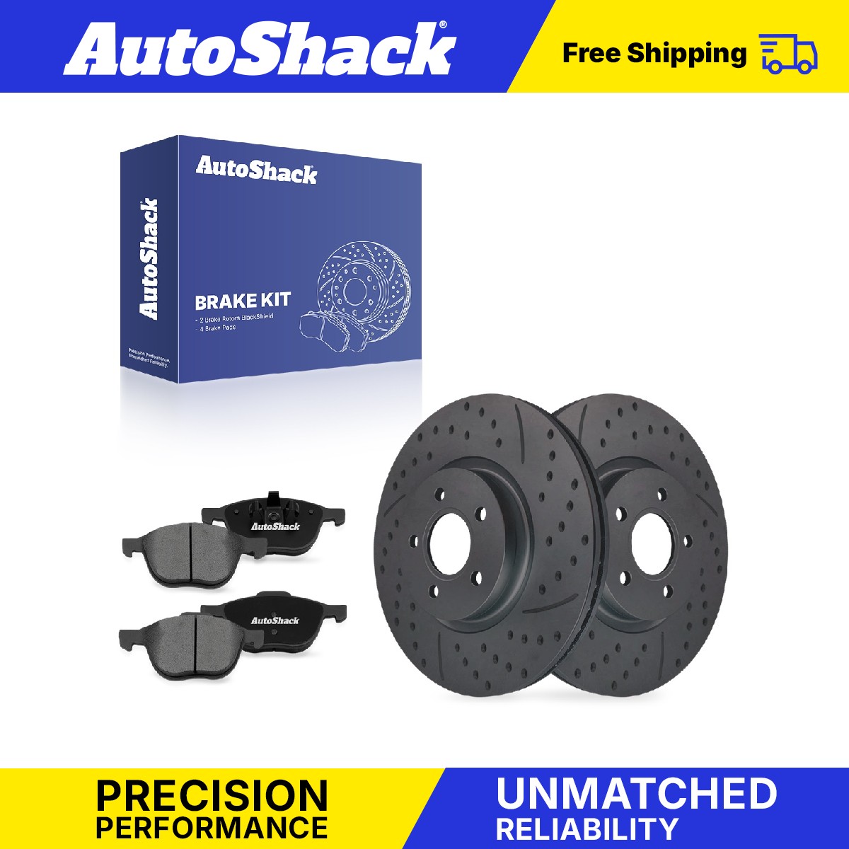 Front Drilled Slotted Brake Rotors Premium Pads for Ford, Escape 2018-2019