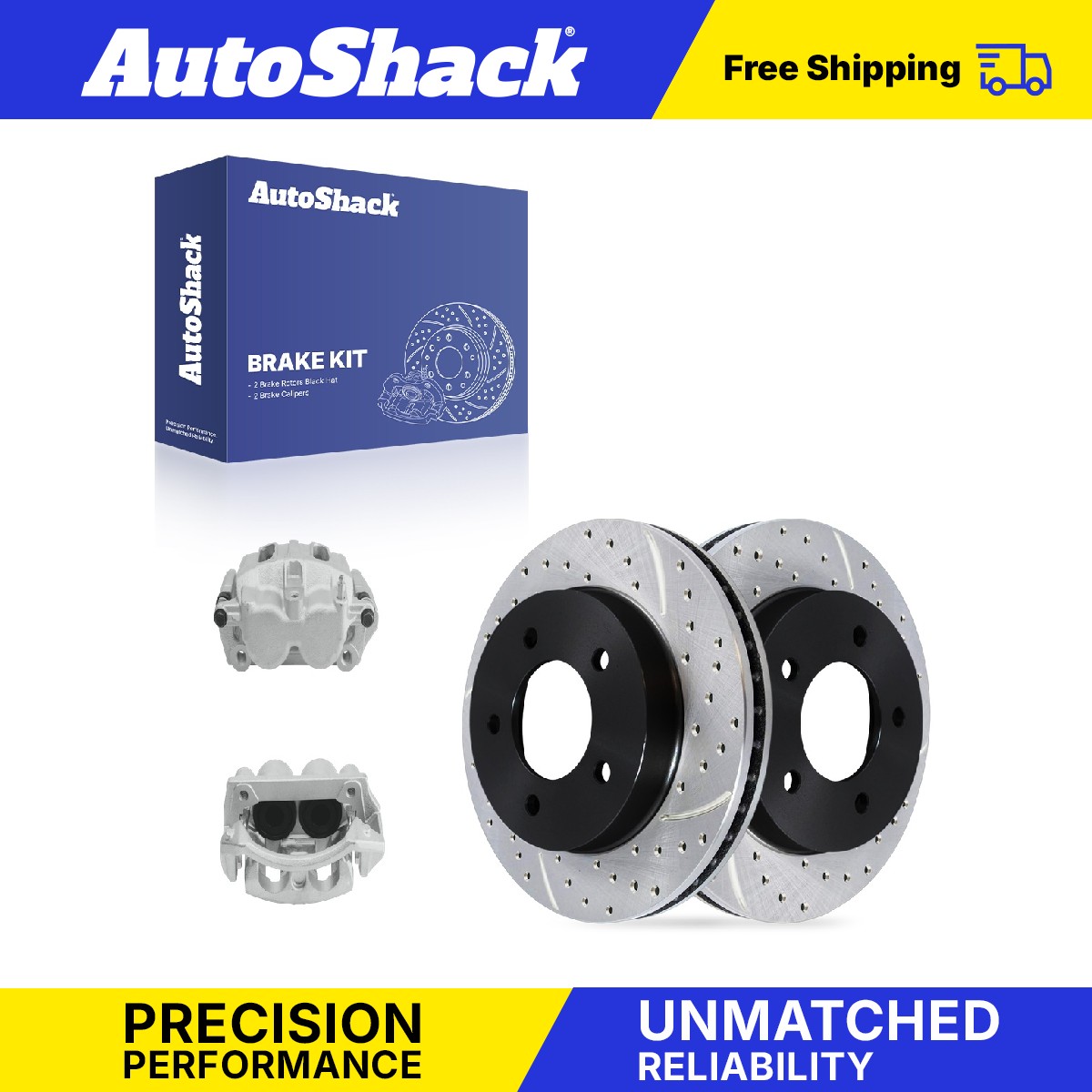 Front Drilled Slotted Brake Rotors Calipers for Ford, F-150 1999-2003