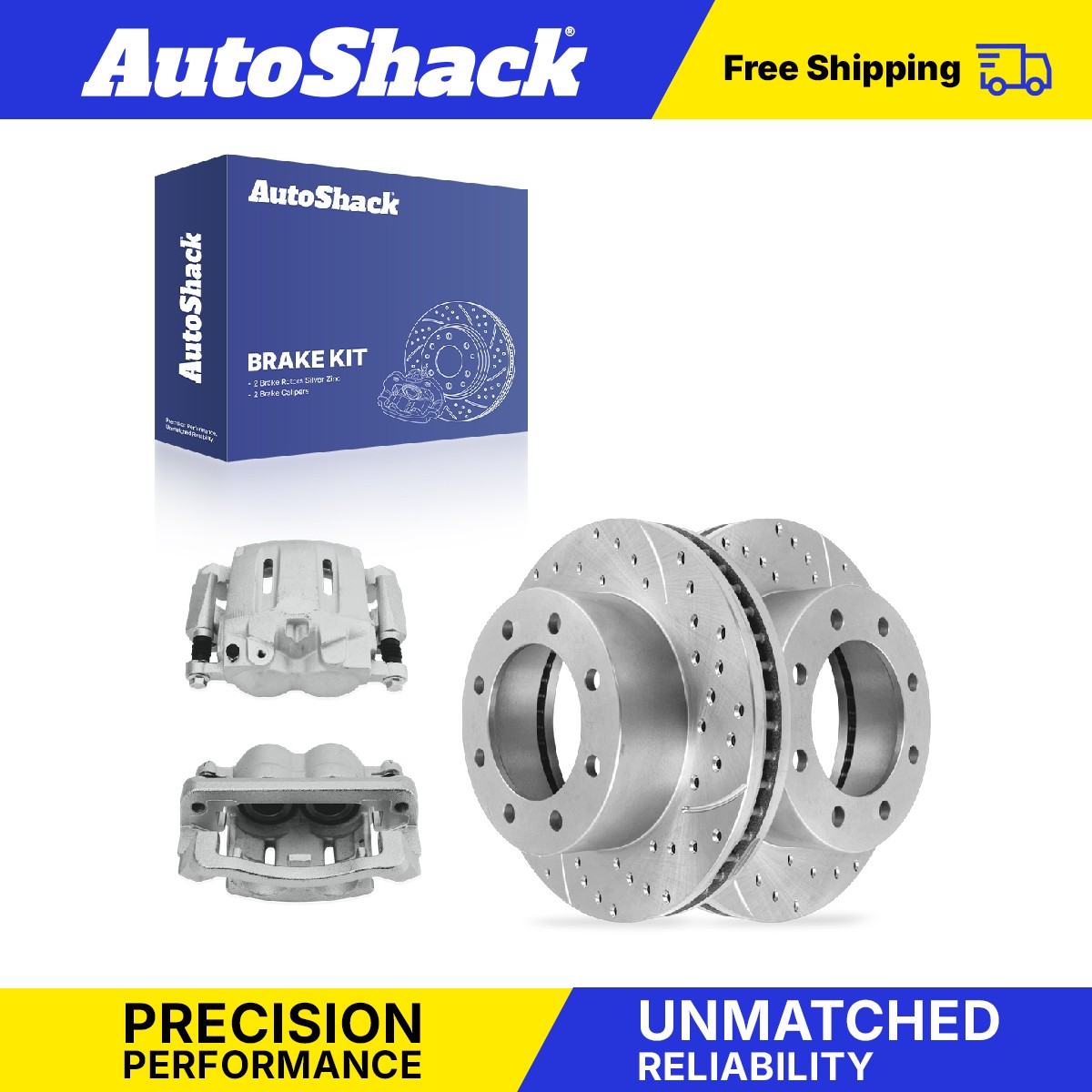 Front Drilled Slotted Brake Rotors Calipers for Ford, F-250 Super Duty 2005-2012