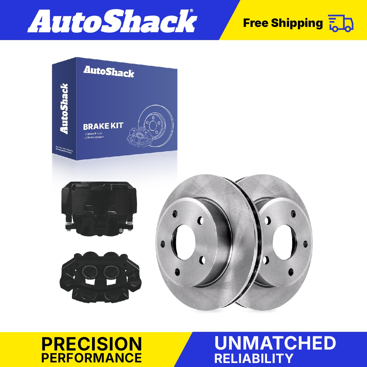 Front Brake Rotors Calipers Black for Dodge, Dakota 2009-2010