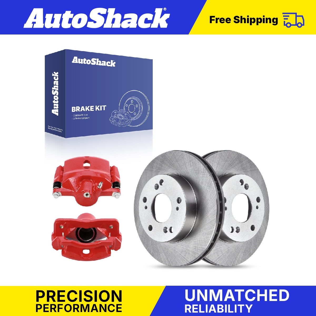 Front Brake Rotors Calipers Red for Honda, Civic 2006-2011, FWD L4 1.8L