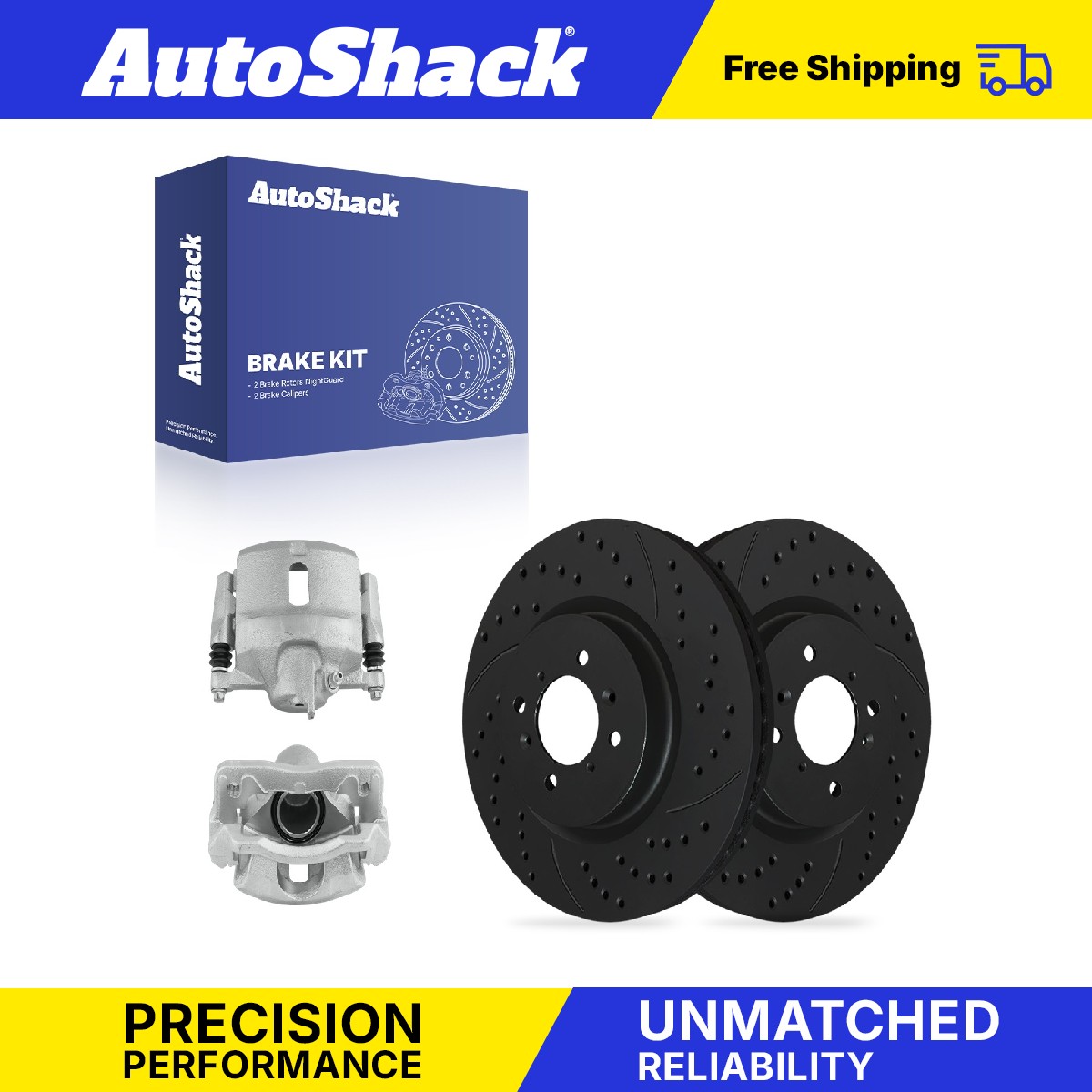 Front Drilled Slotted Brake Rotors Calipers for Honda, Civic 1996-2005