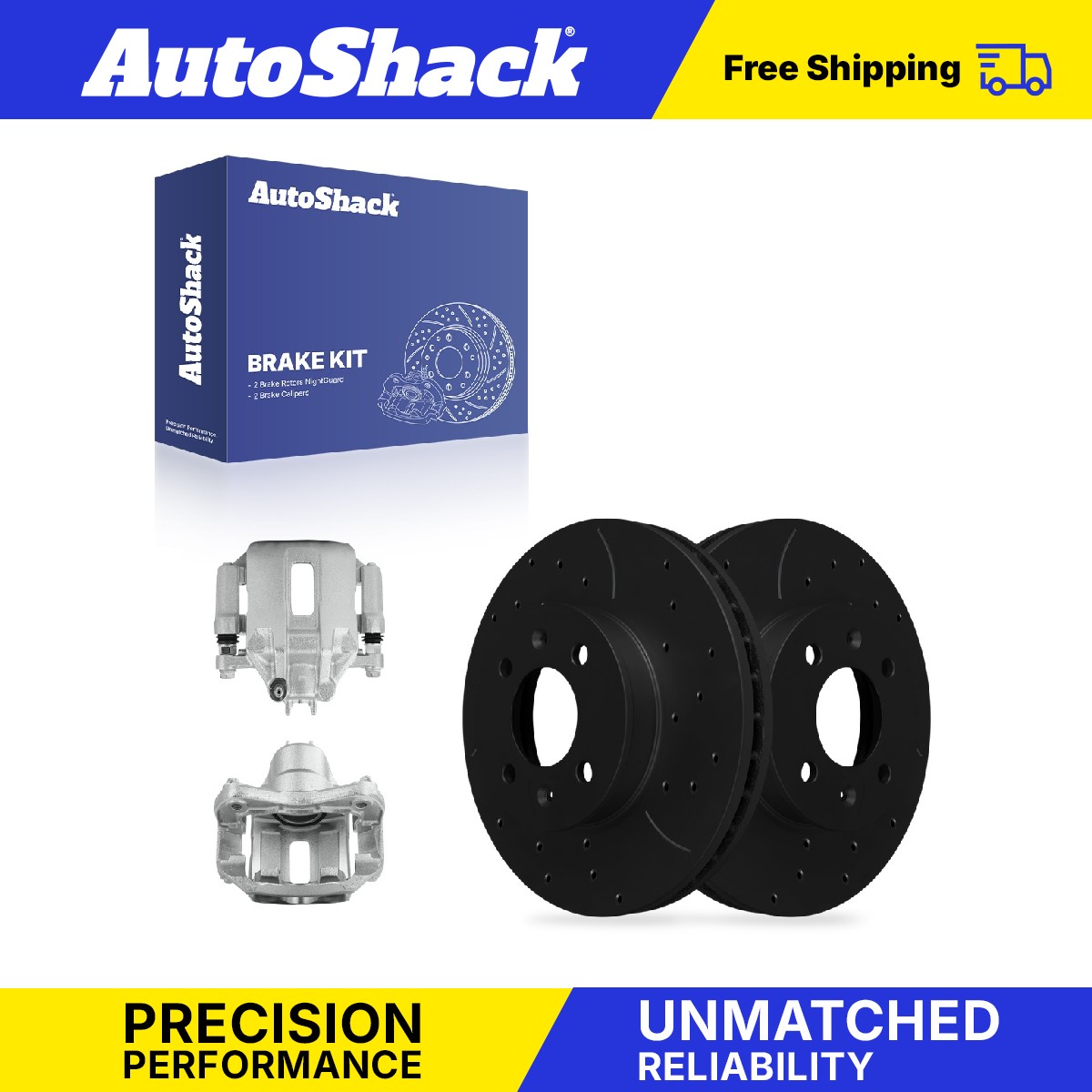 Front Drilled Slotted Brake Rotors Calipers for Hyundai, Accent 2006-2011