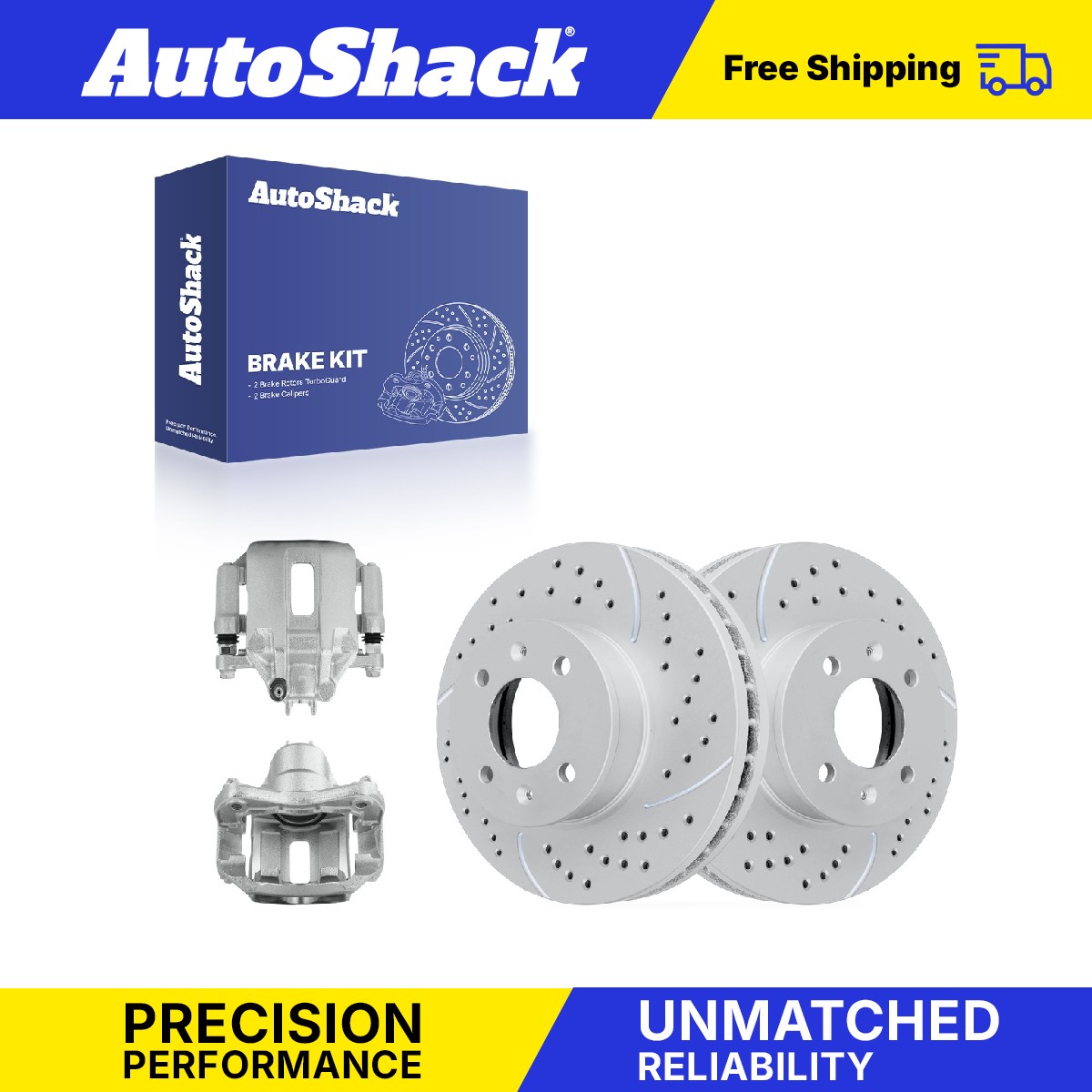 Front Drilled Slotted Brake Rotors Calipers for Hyundai, Accent 2006-2011