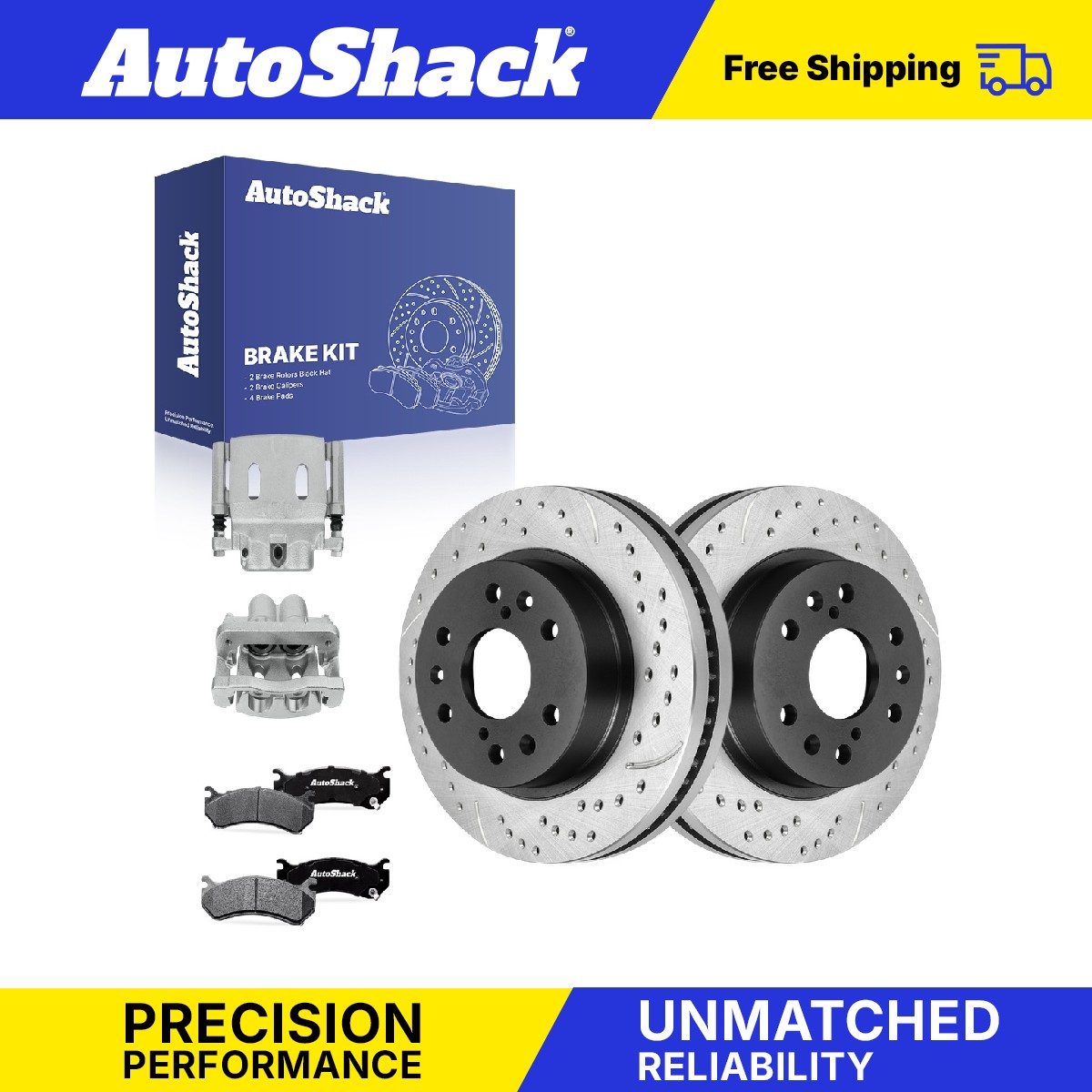 Front Drilled Slotted Brake Rotors Pads Calipers for GMC, Sierra 1500 2006