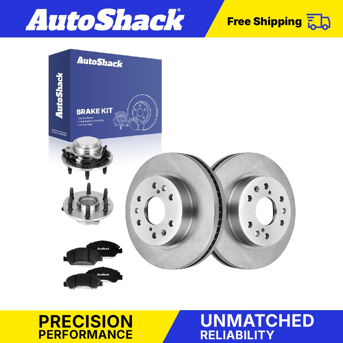 Front Brake Rotors Premium Pads Hubs for Chevrolet, Silverado 1500 2014-2018