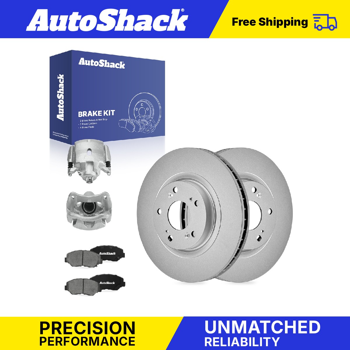 Front Brake Rotors Ceramic Pads Calipers for Honda, Civic 2012-2015, FWD L4 2.4L