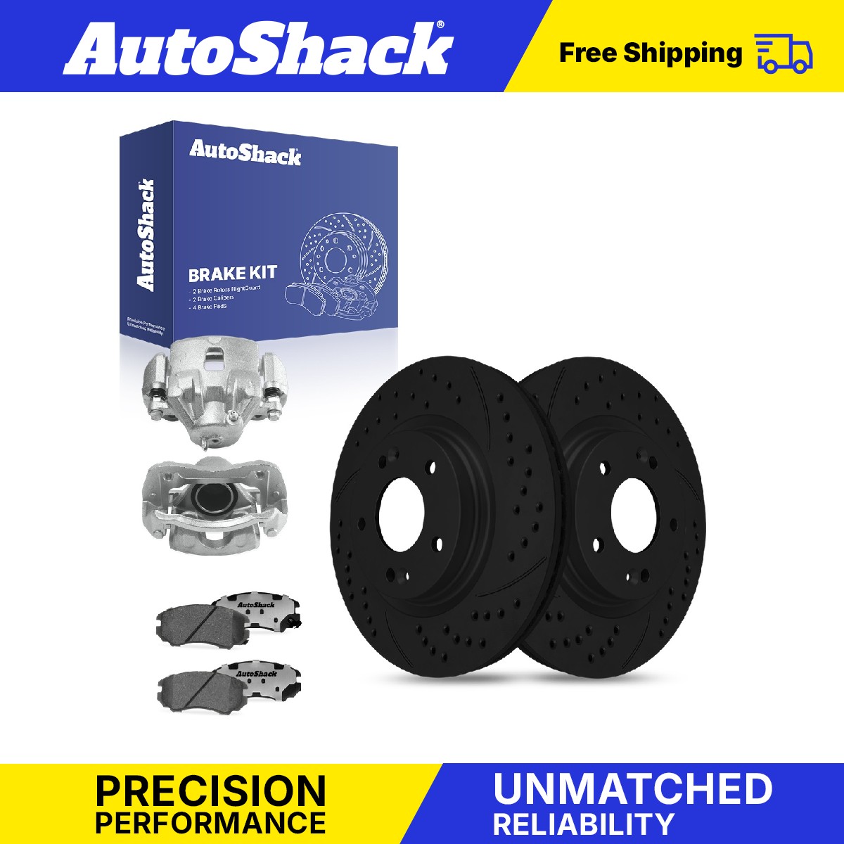 Front Drilled Slotted Brake Rotors Pads Calipers for Hyundai, Sonata 2006-2010