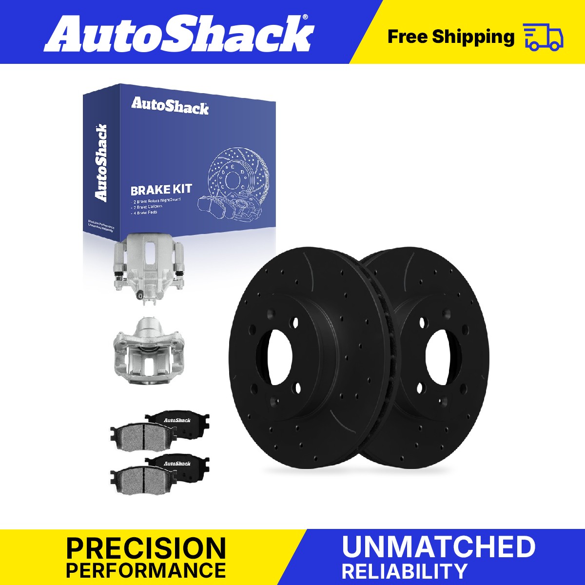 Front Drilled Slotted Brake Rotors Pads Calipers for Hyundai, Accent 2006-2011