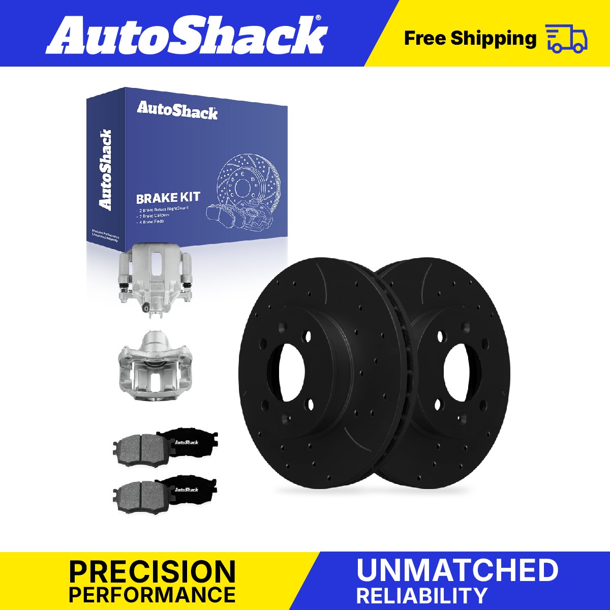 Front Drilled Slotted Brake Rotors Premium Pad Caliper for Hyundai, Accent 06-11