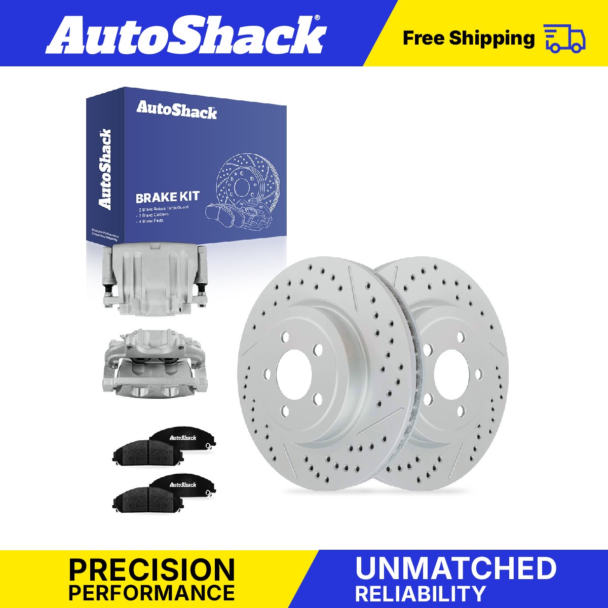 Front Drilled Slotted Brake Rotors Ceramic Pads Calipers for Chrysler, 300 05-11