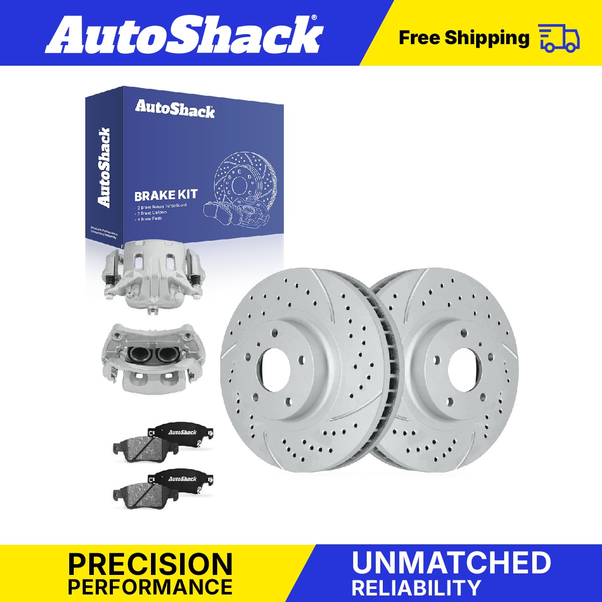Front Drilled Slotted Brake Rotors Ceramic Pads Calipers for INFINITI, G37 09-10