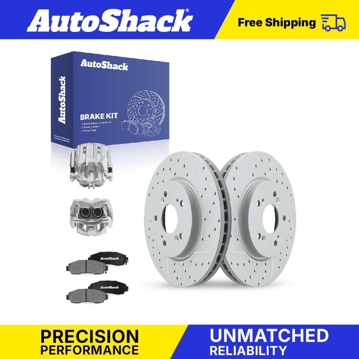 Front Drilled Slotted Brake Rotors Ceramic Pads Calipers for Honda, CR-V 12-16