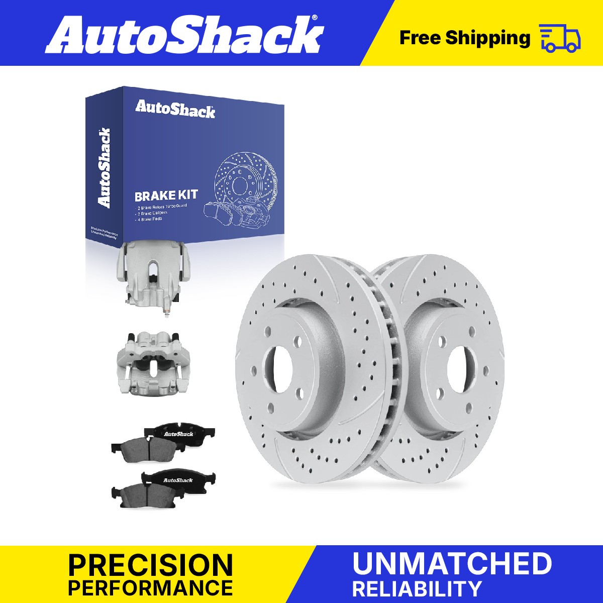 Front Drilled Slotted Brake Rotors Pad Calipers for Jeep, Grand Cherokee 17-21