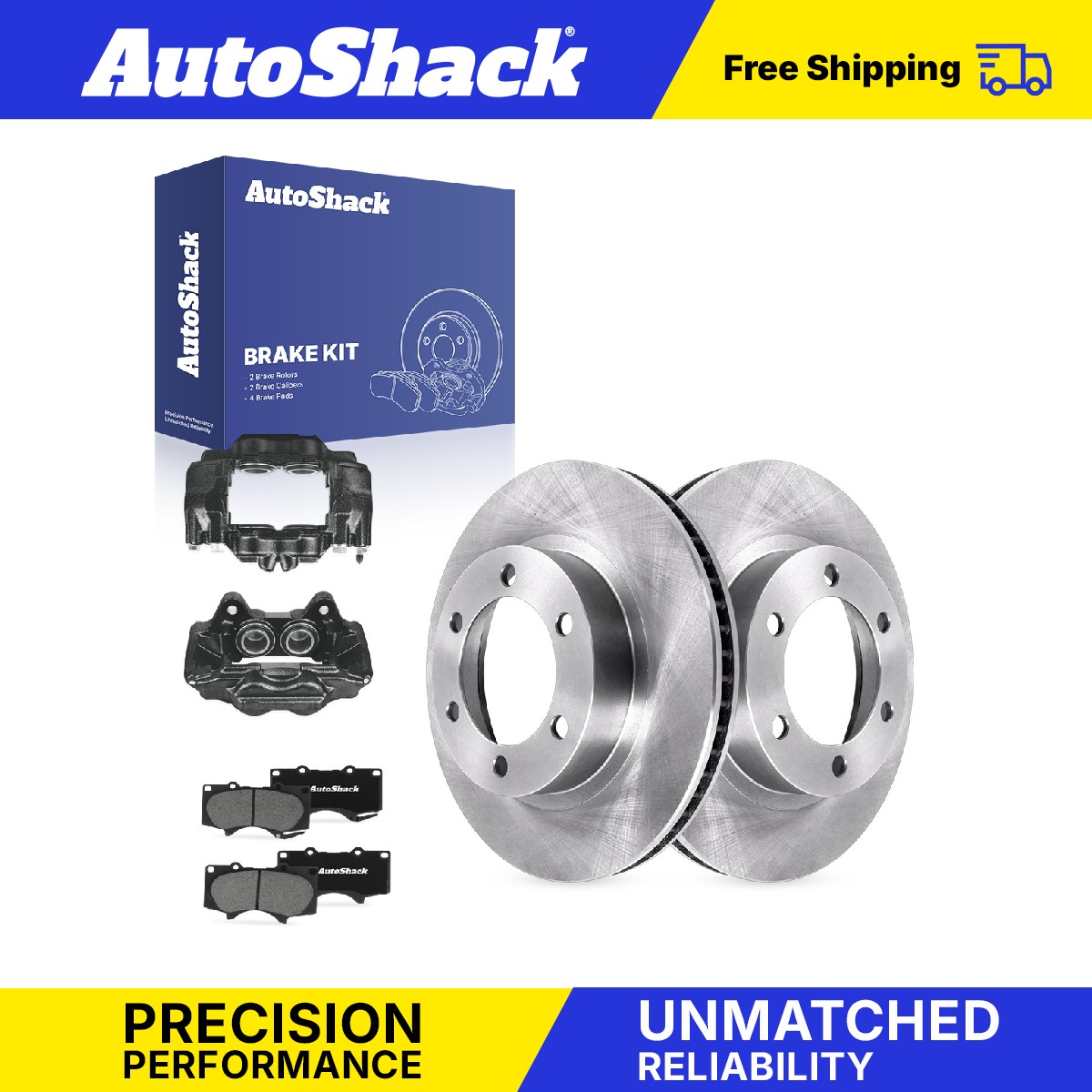 Front Brake Rotors Ceramic Pads Calipers Black for Toyota, Tacoma 2005-2023