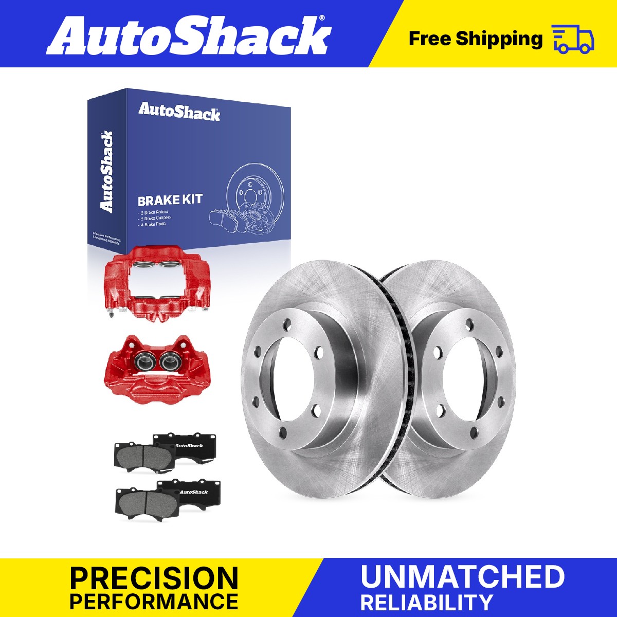 Front Brake Rotors Ceramic Pads Calipers Red for Toyota, Tacoma 2005-2023