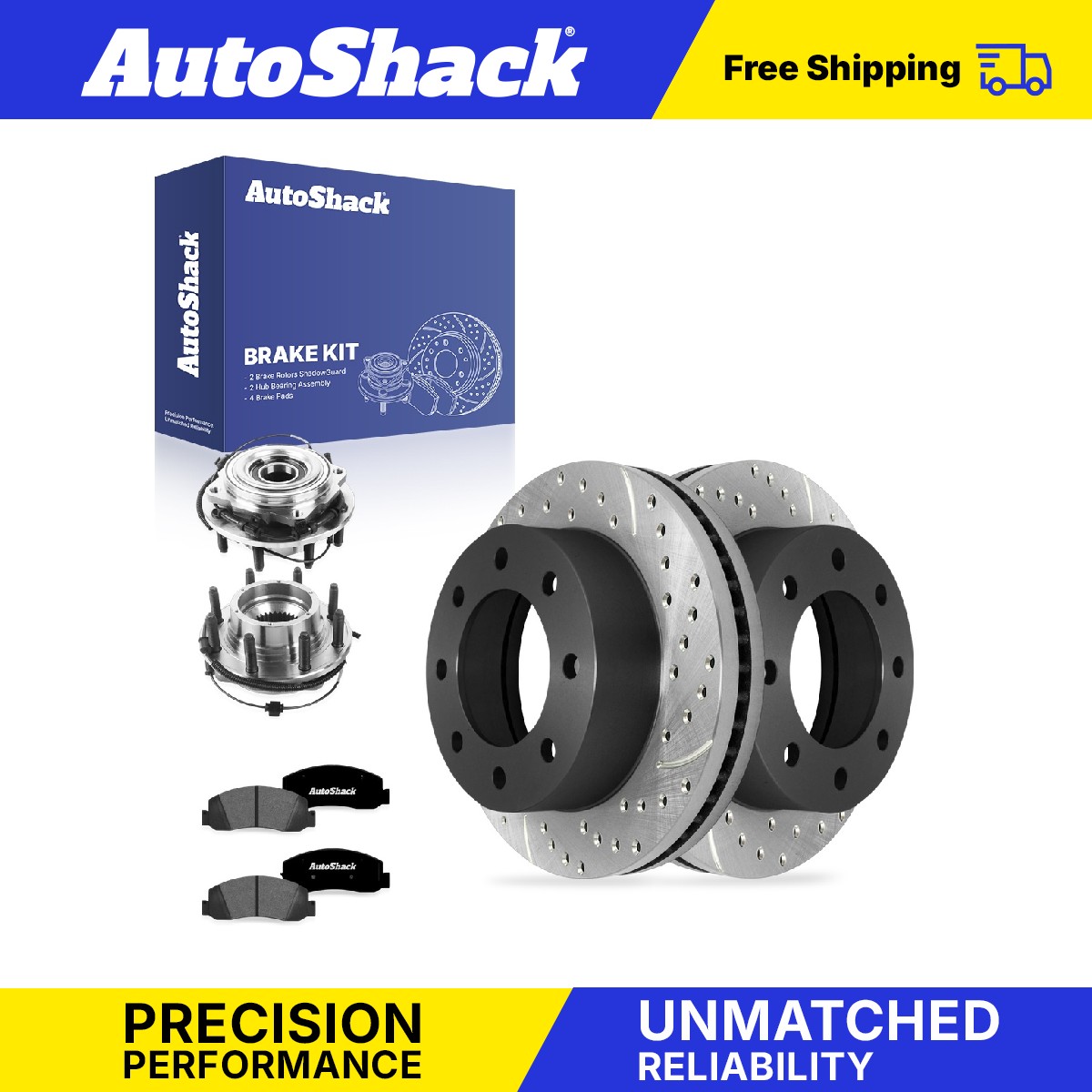 Front Drilled Slotted Brake Rotor Pad Hub for Ford, F-350 Super Duty 05-08
