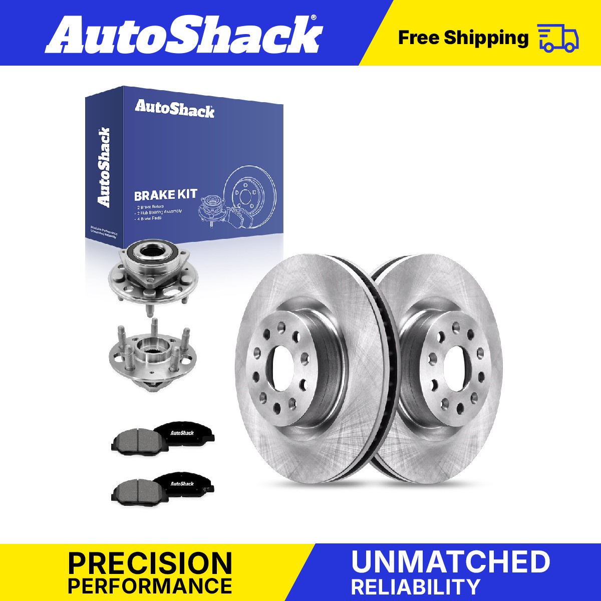 Front Brake Rotors Premium Pads Hubs for Cadillac, CTS 2014, AWD RWD V6 3.6L