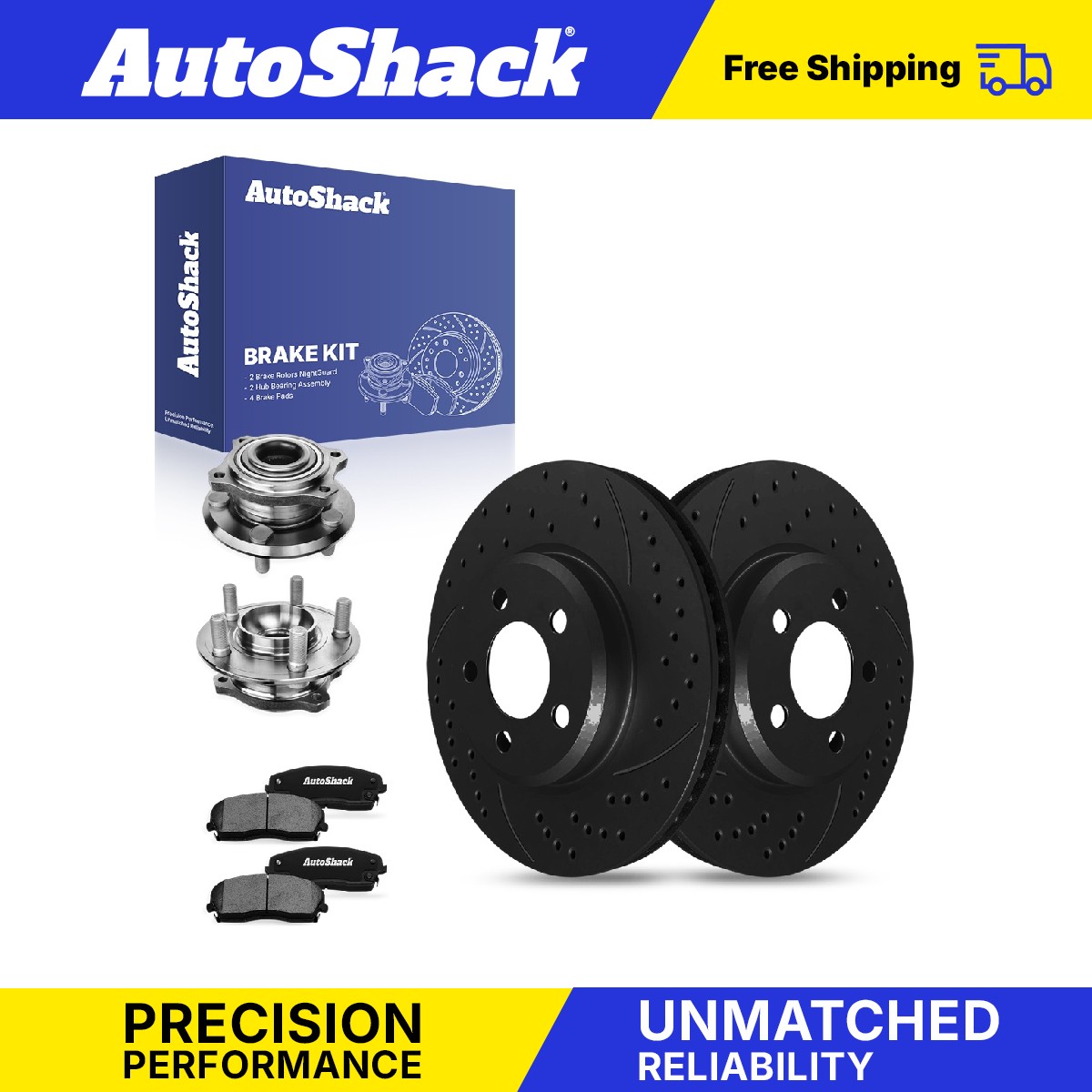 Front Drilled Slotted Brake Rotors Pads Hubs for Dodge, Charger 2007-2010