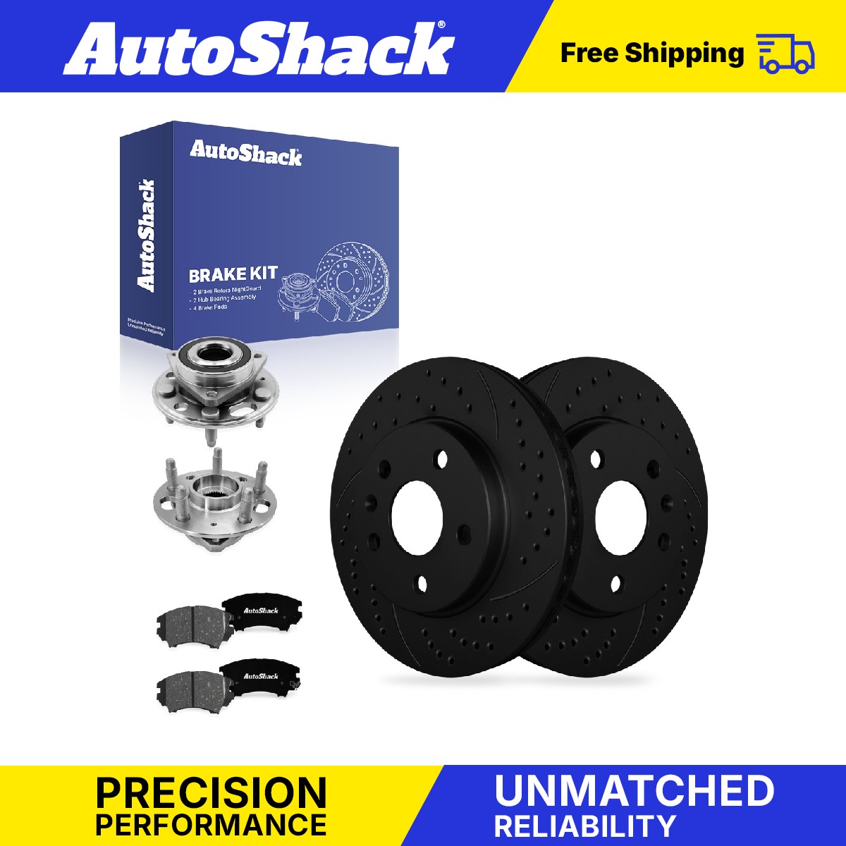 Front Drilled Slotted Brake Rotors Premium Pads Hubs for Buick, LaCrosse 2016