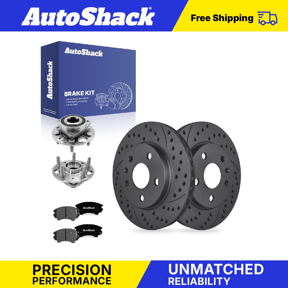 Front Drilled Slotted Brake Rotors Premium Pads Hubs for Buick, LaCrosse 2016