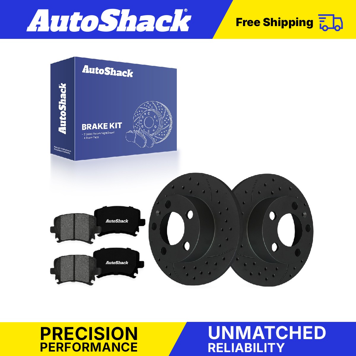 Rear Drilled Slotted Brake Rotors Premium Ceramic Pads for VW, Jetta 2007-2009