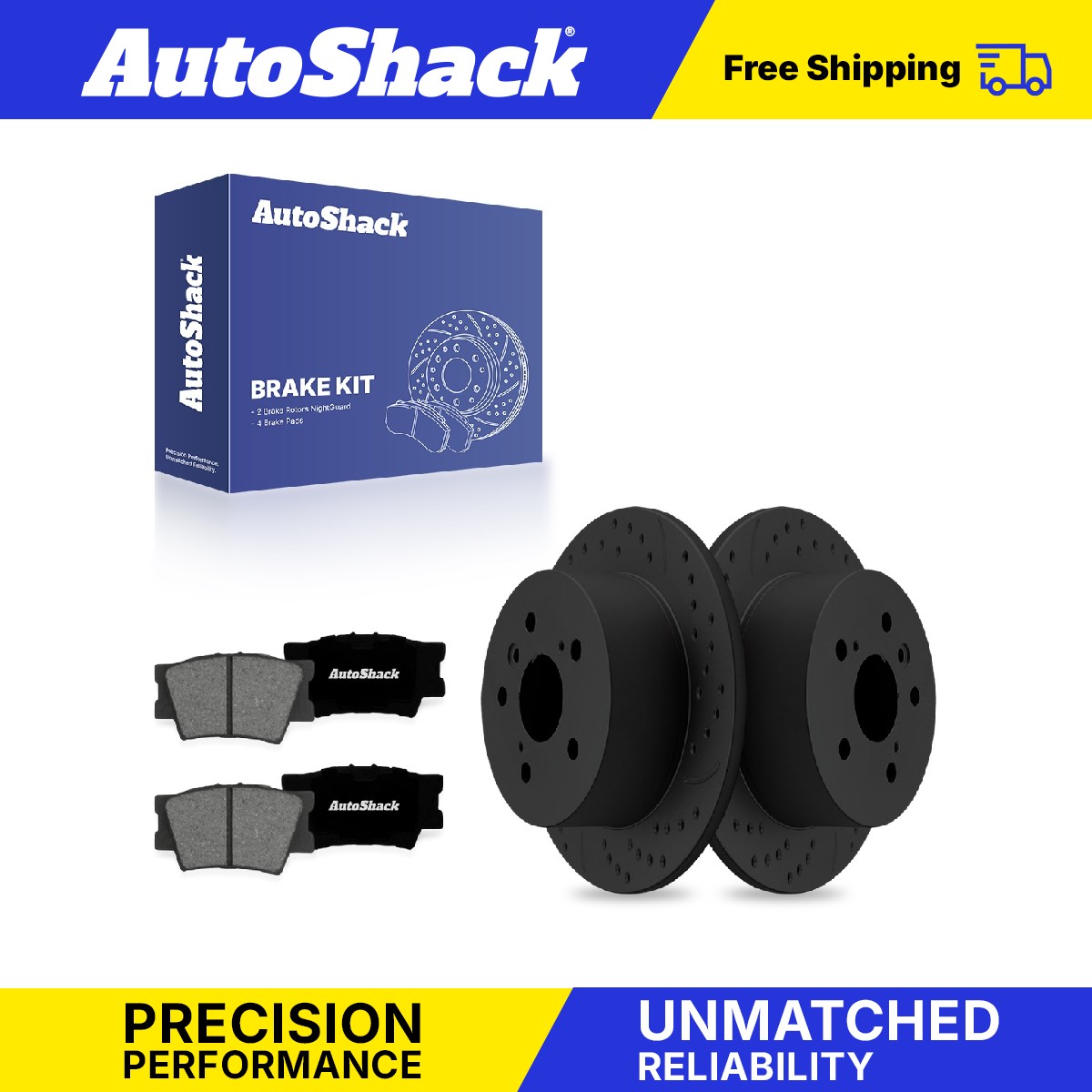 Rear Drilled Slotted Brake Rotors Premium Pads for Toyota, Camry 2012-2017