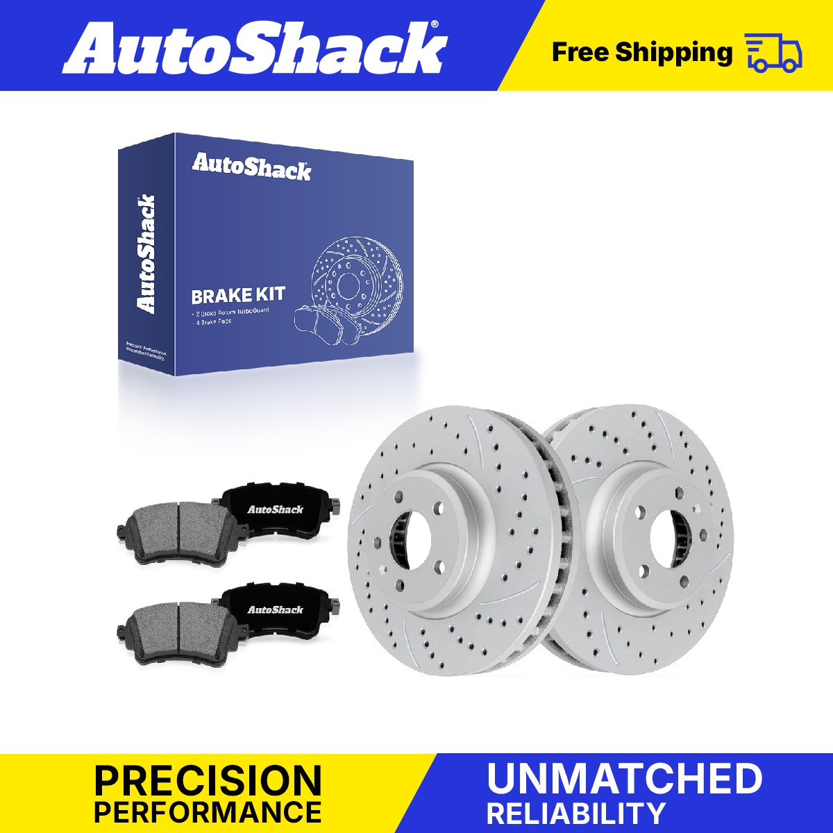 Rear Drilled Slotted Brake Rotors Premium Ceramic Pad for Audi, A4 Quattro 17-20