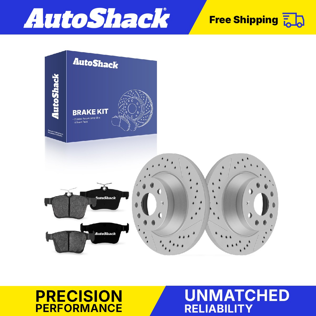 Rear Drilled Slotted Brake Rotors Premium Ceramic Pads for VW, Tiguan 2018-2020