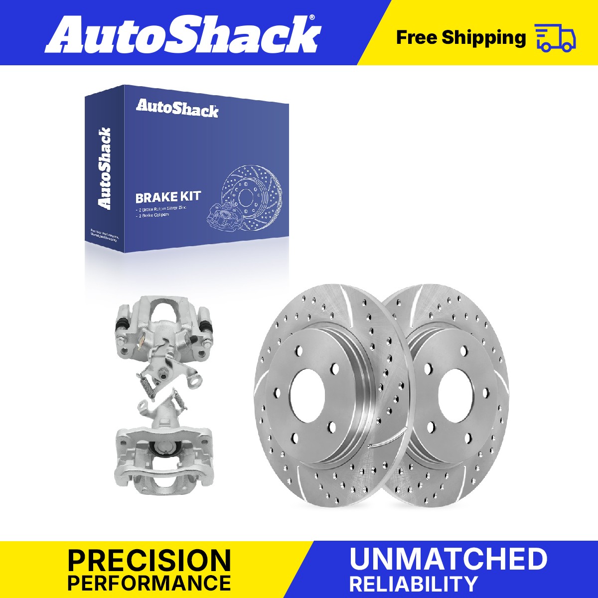 Rear Drilled Slotted Brake Rotors Calipers for Dodge, Journey 2009-2012