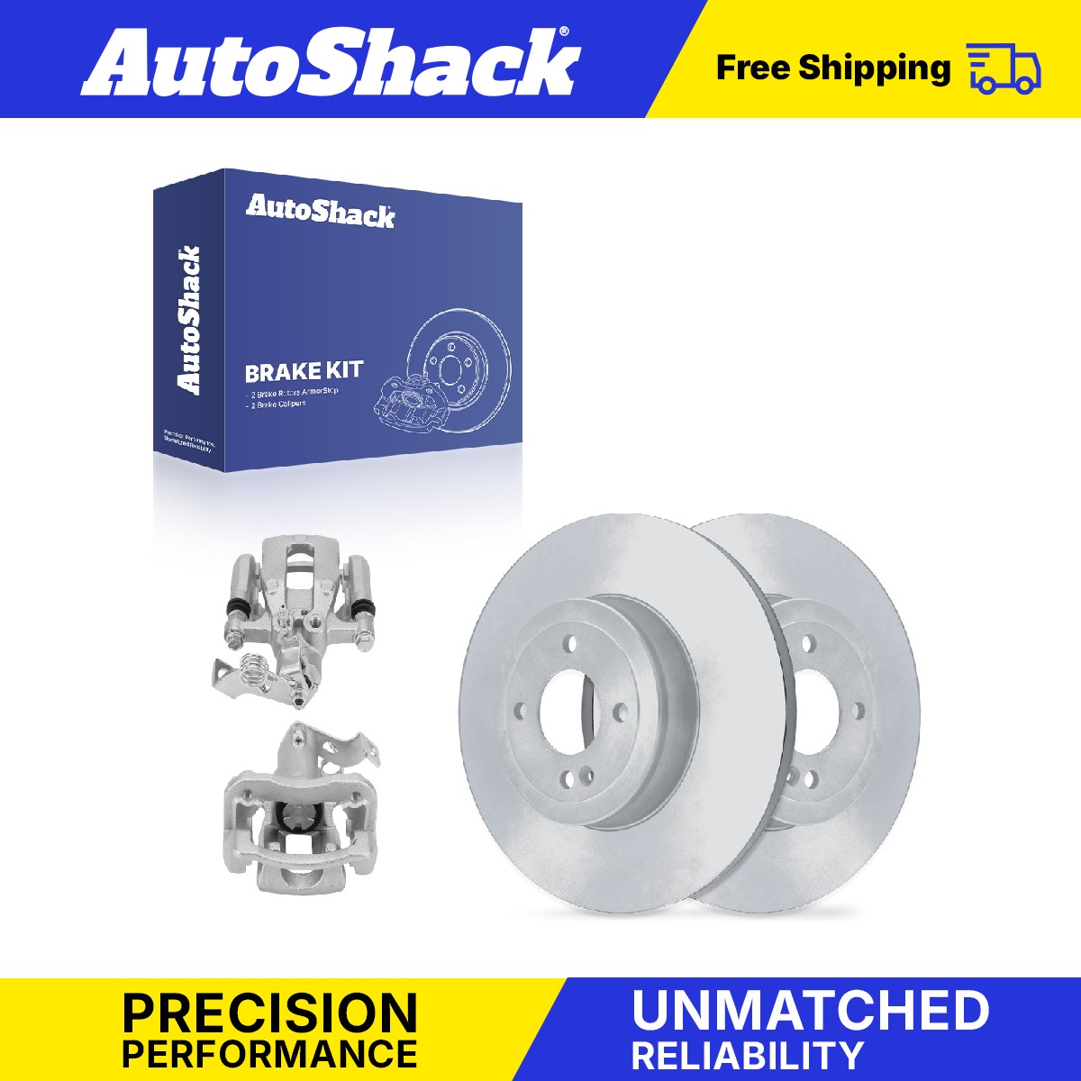 Rear Brake Rotors Calipers for Kia, Rio 2012-2017, FWD L4 1.6L