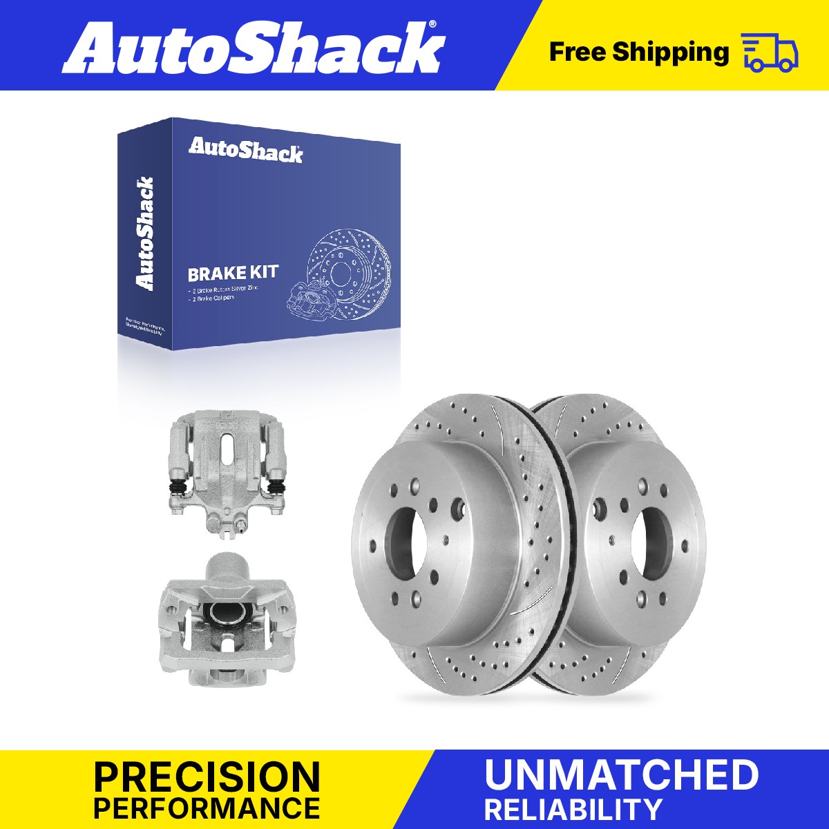 Rear Drilled Slotted Brake Rotors Calipers for Mazda, CX-7 2007-2012