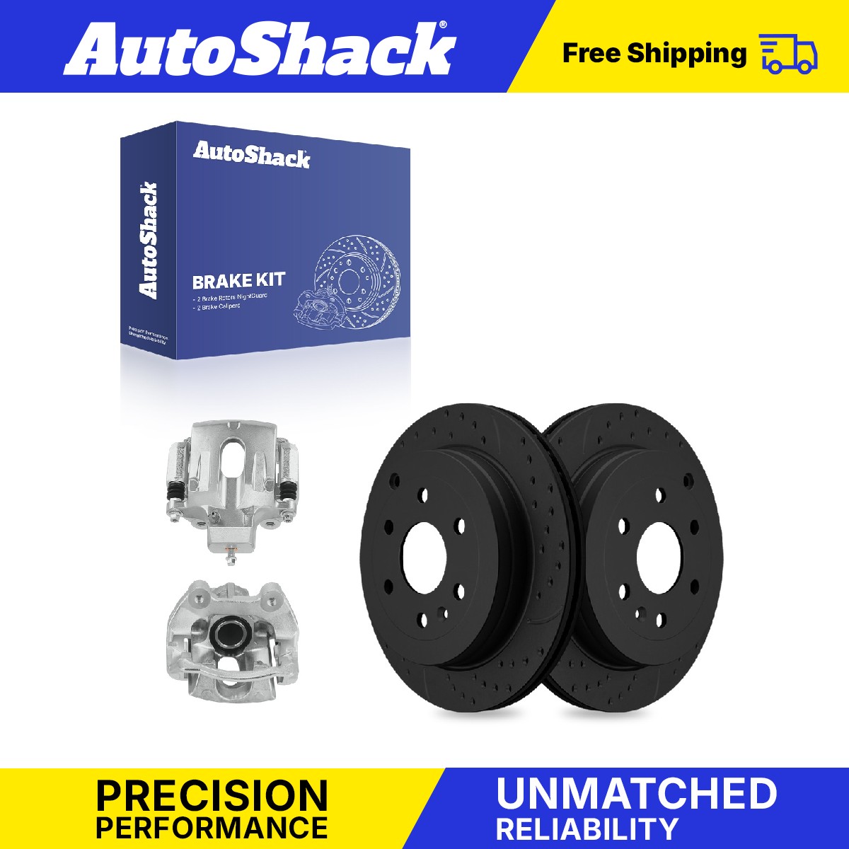 Rear Drilled Slotted Brake Rotors Calipers for Chevrolet, Traverse 2009-2017