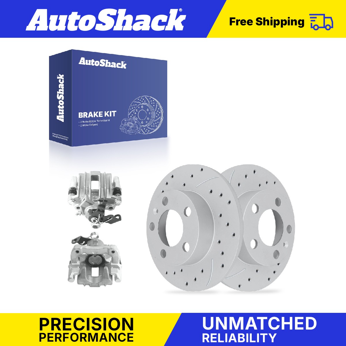 Rear Drilled Slotted Brake Rotors Calipers for Volkswagen, Jetta 2000-2005