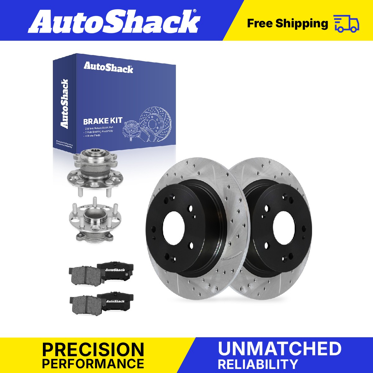 Rear Drilled Slotted Brake Rotors Pads Hubs for Acura, TSX 2004-2008