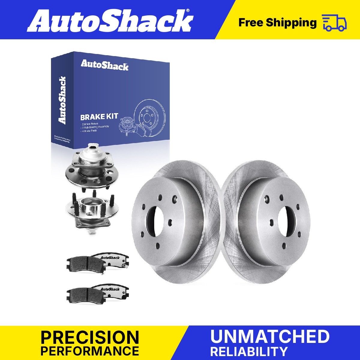 Rear Disc Rotors Ceramic Brake Pads Wheel Bearing Hubs for Pontiac ...