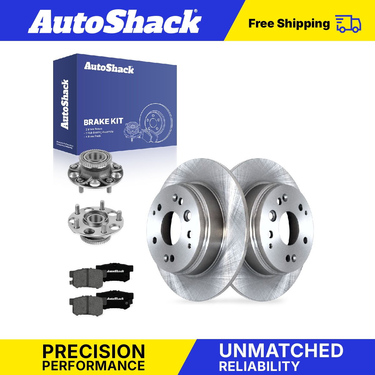 Rear Brake Rotors Premium Pads Hubs for Acura, TL 2004-2008, FWD V6 3.2L 3.5L