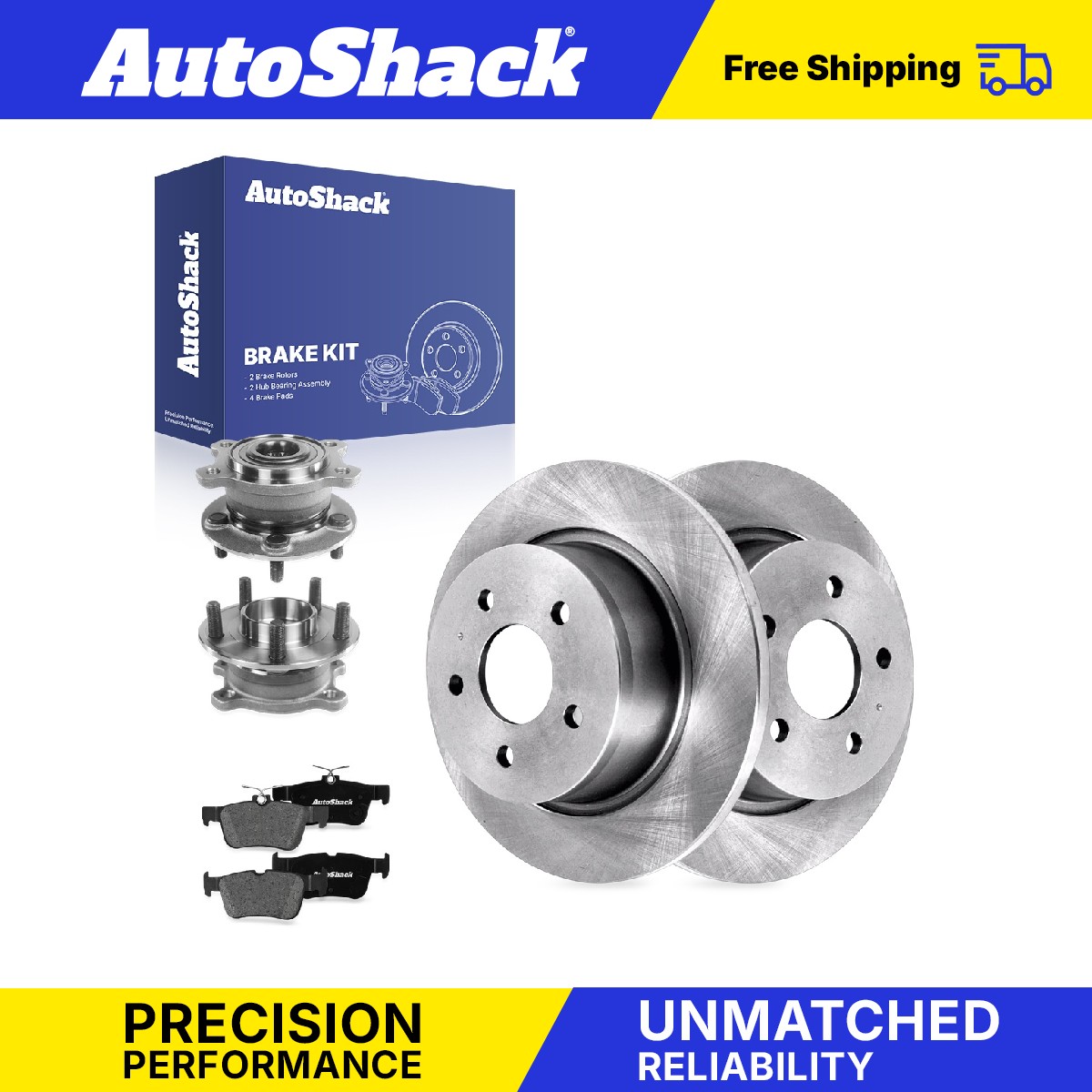 Complete Rear Brake Kit For Peugeot 2008 - Solid Discs, Pads, Wheel Bearings & ABS Rings (e-approved)